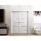 Sartodoors Sliding French Dbl Pocket Doors 48 x 80in, Nordic White W/ Frosted Glass, Kit Trims Rail Hardware QUADRO4445DP-NOR-48 - alternate 3